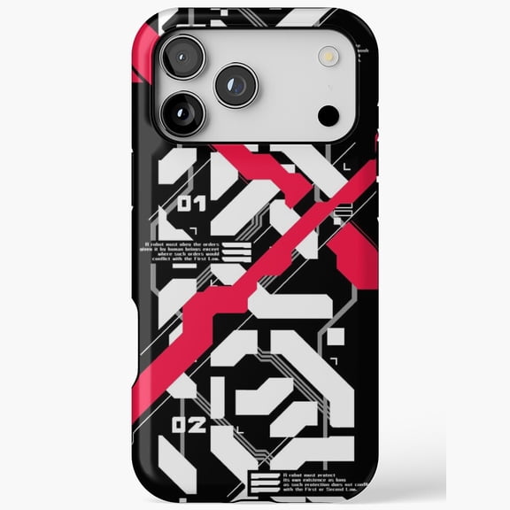 Futuristic Robot Laws Circuit Board Cyberpunk Sci-Fi Phone Case 17 through 11 Pro Max