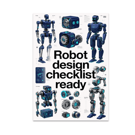 Futuristic Robot Schematic Art - Robotics Enthusiast - 13x19 Poster Print