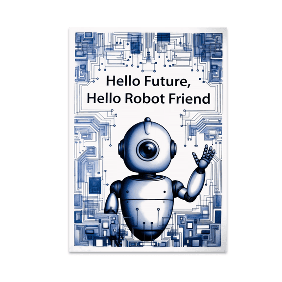 Futuristic Robot Wall Art - AI Robotics Enthusiast - 13x19 Poster Print
