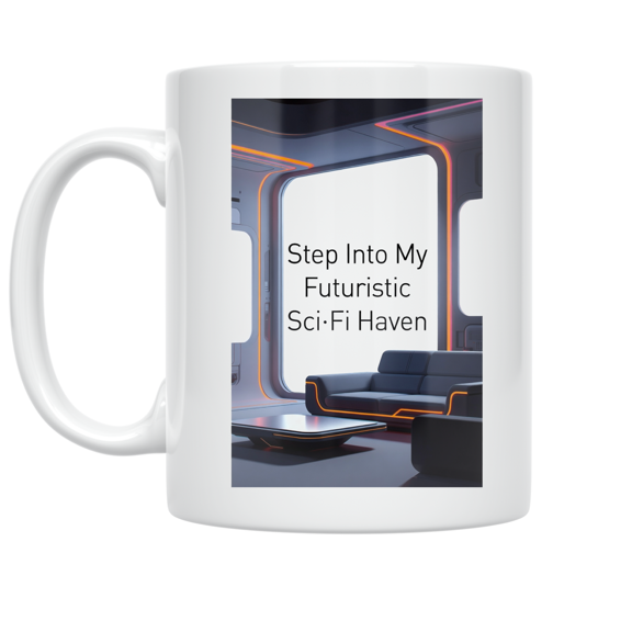 Futuristic Sci-Fi Haven Design - Sci-Fi Enthusiast - 11 oz Ceramic Coffee Mug