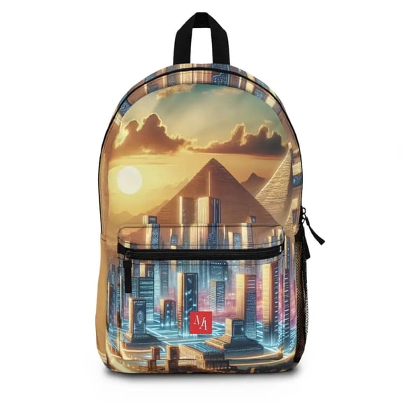Futuristic Skyline with Majestic Pyramids- Backpack