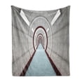 thumbnail image 1 of Futuristic Soft Flannel Fleece Blanket, Futuristic Corridor with Simple Future Science Fiction Architecture Illustration Print, Cozy Plush for Indoor and Outdoor Use, 50" x 70", Grey, by Ambesonne, 1 of 6