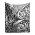 thumbnail image 1 of Futuristic Soft Flannel Fleece Throw Blanket, Technologic Ornaments Abstract Art, Cozy Plush for Indoor and Outdoor Use, 60" x 80", Grey and Pale Grey, by Ambesonne, 1 of 5