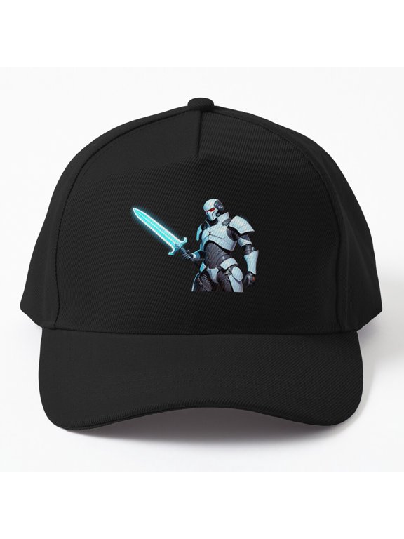 Futuristic Space Warrior Baseball Cap, Glowing Sword Sci-Fi Character Design, Classic Hat