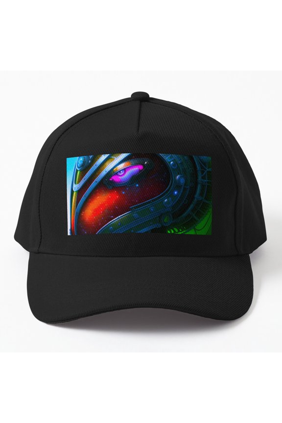 Futuristic Space Warrior Baseball Hat, Helmeted Sci-Fi Character Graphic Design, Classic Cap