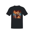 thumbnail image 1 of Futuristic Sphinx Cat in Neon Grid Men's T-shirt, 1 of 3