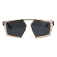thumbnail image 1 of Futuristic Squared Geometric Racer Retro Fashion Sunglasses Slate Black, 1 of 4