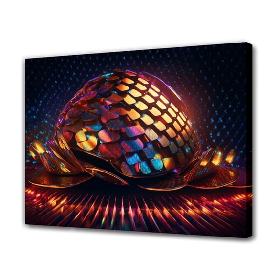 Futuristic Style A Huge Glowing Tortoise Canvas Poster Bedroom Decor Sports Landscape Office Room Decor Gift,Frame-style,16x24inch(40x60cm)