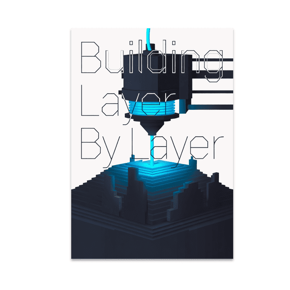 Futuristic Tech Decor - 3D Printing Enthusiast - 13x19 Poster Print