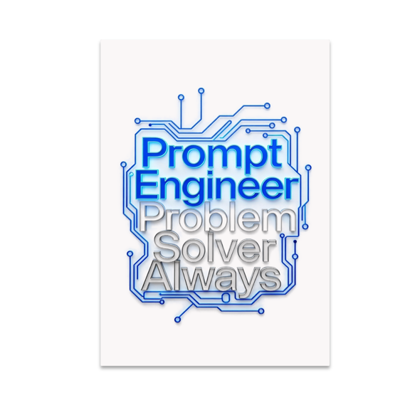 Futuristic Tech Decor - Prompt Engineer Problem Solver Always - 13x19 Poster Print