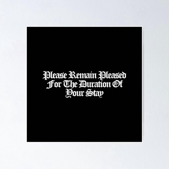 Futuristic Theme Park Maximum Pleasure Warning Sign Typography Variant Wall Art Geek Decor, Unframed Poster