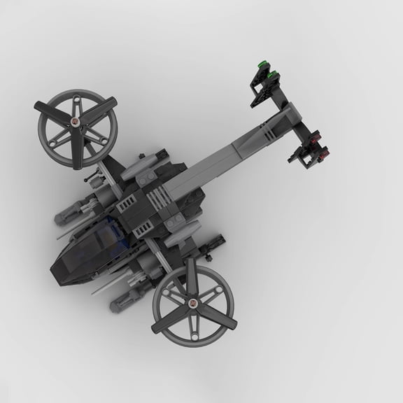 Futuristic Tiltrotor Gunship Building Blocks Model Kit, Sci-Fi VTOL Aircraft DIY Assembly Bricks, MOC Collectible Display Construction Set