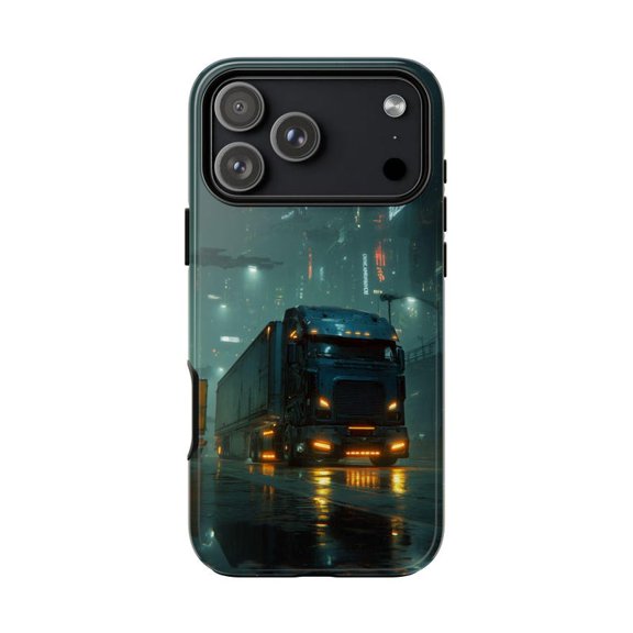 Futuristic Truck Cyberpunk City Highway Case for iPhone 17 16 15 14 13 12 11 Pro Max