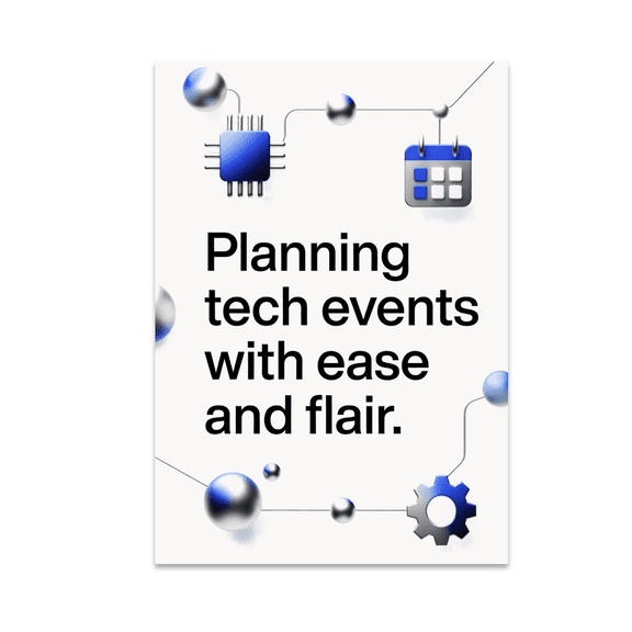 Futuristic Wall Decor - Tech Event Planner - 13x19 Poster Print