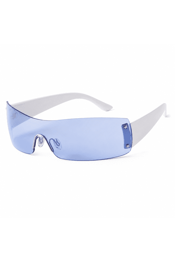 Futuristic Wrap Around Sunglasses for Men & Women – Y2K Punk Shield Visor Style Cycling & Outdoor Sports Eyewear, Windproof Full Coverage Frame, Pink Lens 146mm Wide