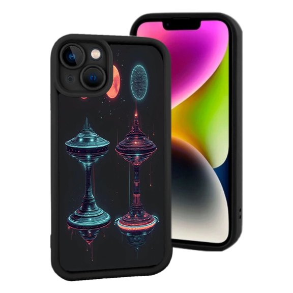 Futuristic Yellowing Resistant Lightweight iPhone 15 Case - Sleek Pattern Design with Advanced Tech Aesthetic