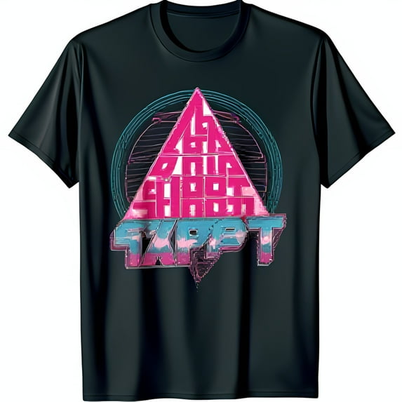 Futuristic ZAPPET Graphic Black T-Shirt 80s Design