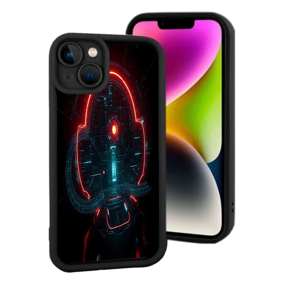 Futuristic iPhone 15 Case - Lightweight Yellowing Resistant with Intricate Patterns & Glowing Elements Perfect Sci - Fi Style