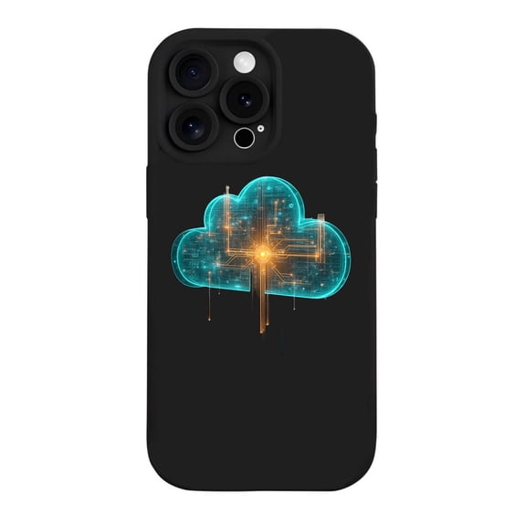 Futuristic iPhone 15 Pro Case - Lightweight Yellowing Resistant with Blue & Orange Design Cloud - Like Pattern for Enhanced Style
