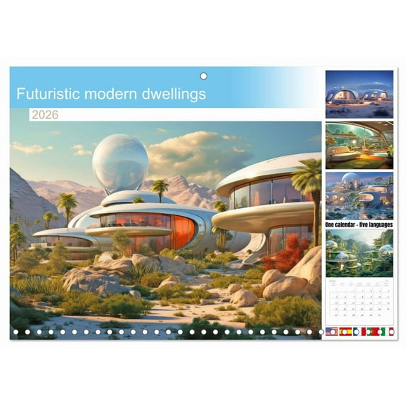 Futuristic modern dwellings (Monthly Wall Calendar 2026 16.5 x 23.4 (open)), CALVENDO 14 Month Calendar