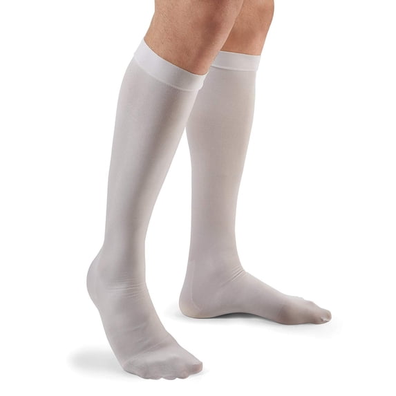 Futuro Anti-Embolism Knee Length Stockings, Moderate Compression, Closed Toe, X-Large Regular, White