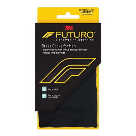 Futuro Dress Socks For Mens Black Xtra Large, 1 Ea, 6 Pack