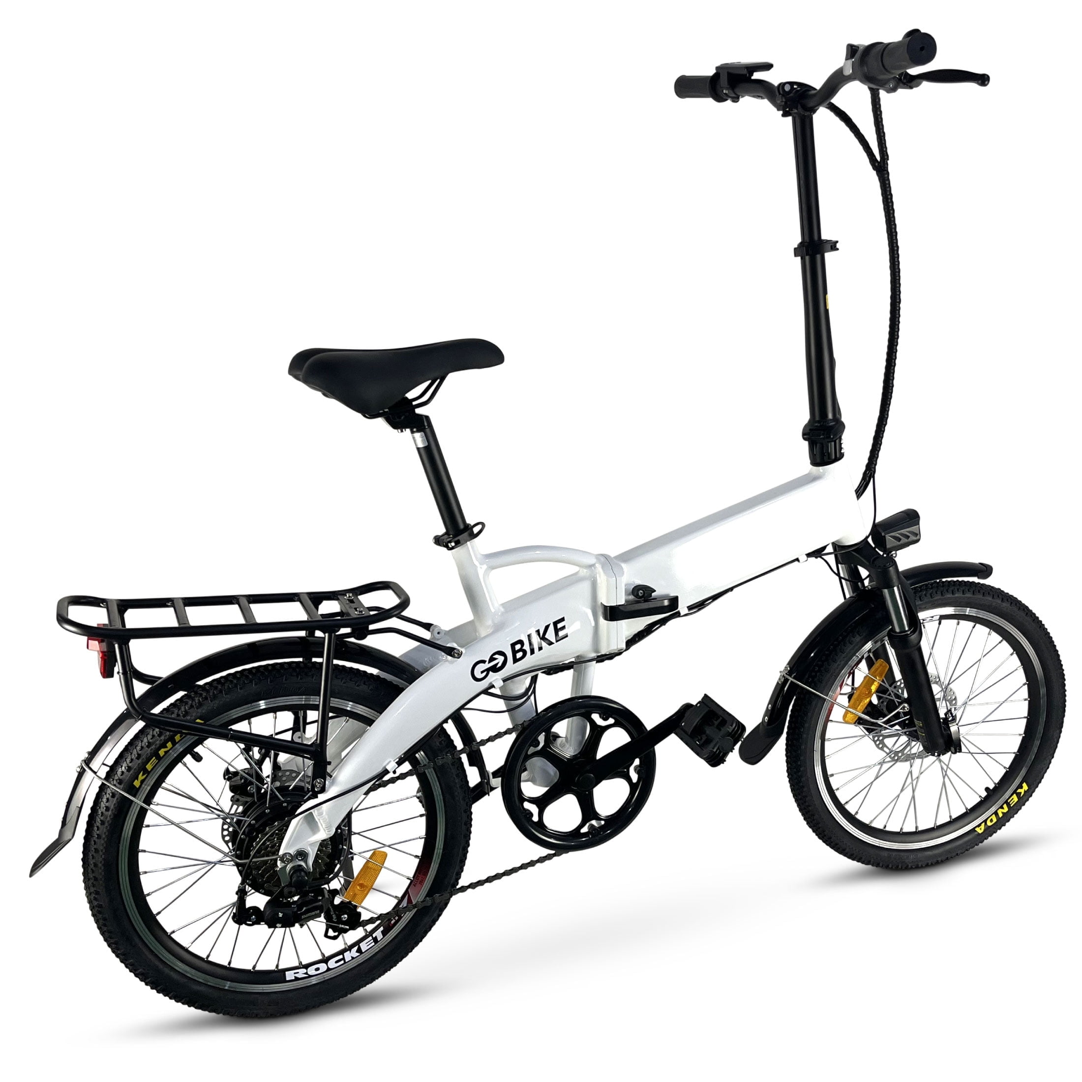 Futuro Foldable Lightweight Electric Bike 25 Mile Range 48V 350W Motor Electric Ebike for Adults Shimano 7 Speed Gear Motorized Bicycles Max Speed 20Mph White Walmart