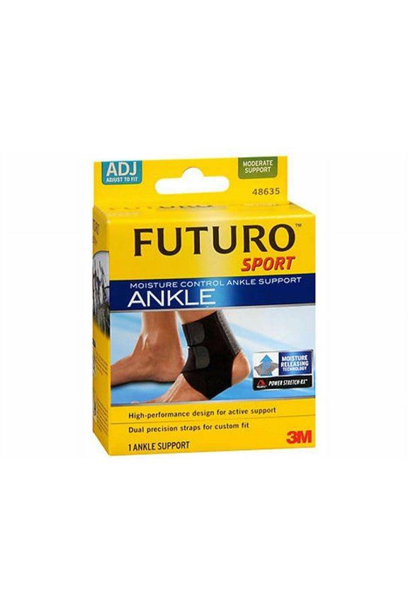 Sport Power Stretch Moisture Control Ankle Support, Black, 3-Pack