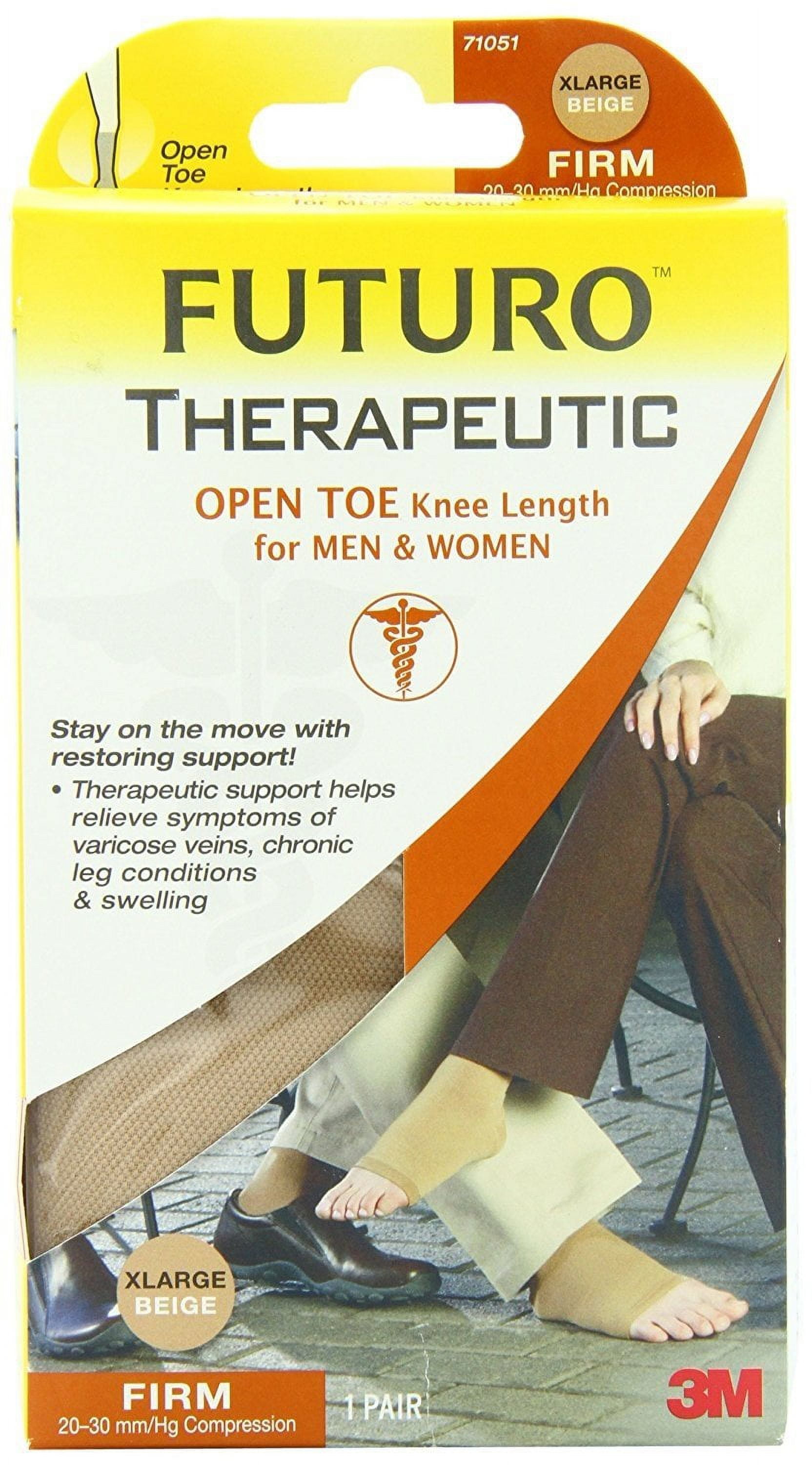 Futuro Therapeutic Open Toe Knee Length Unisex 20-30mmHg X-Large Beige