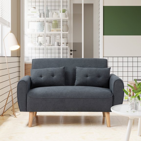 Futzca  47" Modern Loveseat Sofa Grey