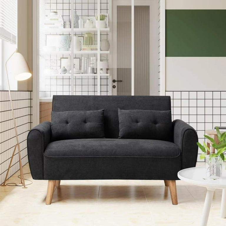 Small cheap black loveseat