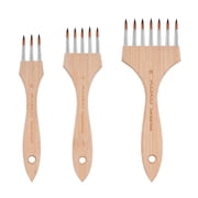 Fuumuui Multi-Head Nylon Hair Flat Head Comb Brush   Designed for Special Effects and Creative Textures, Suitable for Watercolor, Acrylic, Gouache Painting