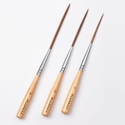 Fuumuui Ox Ear Hair Long Liner Detail Paint Brushes - Artist Grade 3pcs Multi-Size for Filling Corners, Marking, Outlining, Creating Edge Borders - Watercolor Acrylic Oil