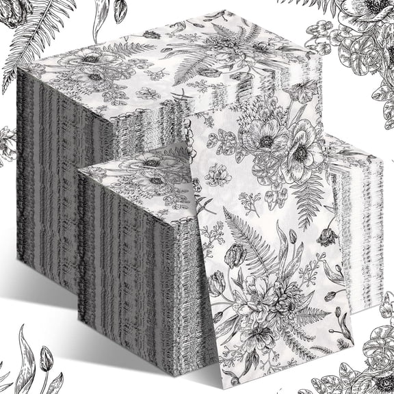 Fuutreo 200 Pieces Disposable Hand Towels for Bathroom Vintage Floral Napkins Decorative Towel Guests Paper Bridal Shower Baby Wedding Kitchen