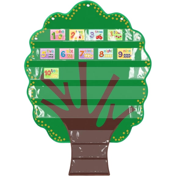 Fuutreo Family Tree Pocket Chart for Classroom Back to School Bulletin Board Decor Hanging Pocket Chart with 10 Dry Erase Card Picture Frame Collage Wall Stickers for Classroom Living Room Home