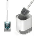 thumbnail image 1 of Toilet Bowl Brush and Caddy Holder Set, Silicone Toilet Scrubber Cleaner for Bathroom 1 Pack, 1 of 8