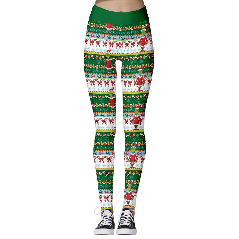 Fuwaxung Christmas Grinch Grinch 3D Digital Print Tight Feet