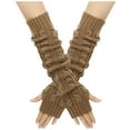 thumbnail image 1 of Fuwddey Arm Warmers Long Fingerless Gloves for Women Knit Wrist Warmers with Thumb Hole Stretchy Gloves Open Finger Arm Socks Warm Long Gloves, 1 of 5