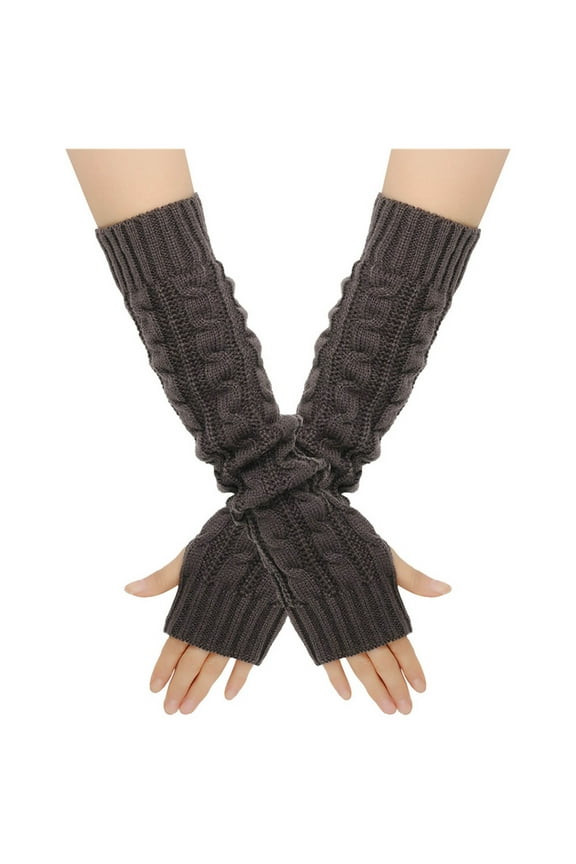 Arm Warmers Long Fingerless Gloves for Women Knit Wrist Warmers with Thumb Hole Stretchy Gloves Open Finger Arm Socks Warm Long Gloves