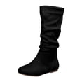 thumbnail image 1 of Fuwddey Boots for women Fashion Casual Versatile Zipper Suede Boots Fashion Trend Stacked Flat Mid-Calf Boots Fall Weather Winter Boots, 1 of 6
