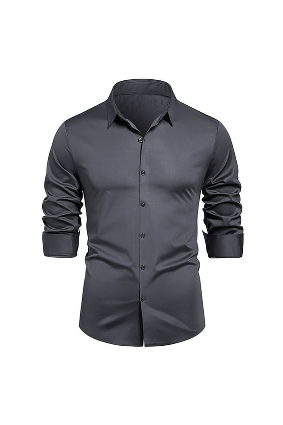 Dress Shirts for Men Regular Fit Stretch Long Sleeve Business Wedding Button Down Shirts