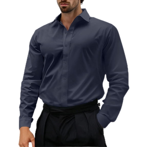 Fsgntruao Dress Shirts for Men Regular Fit Stretch Long Sleeve Business Wedding Button Down Shirts