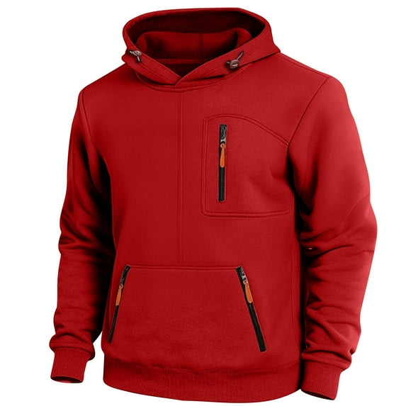 Fuwddey Hoodies for Men Fall Hooded Sweatshirts Mens Solid Color Sweatshirt Hoodie Fashion Personality Casual Pocket Top Men'S Hooded Sweatshirt