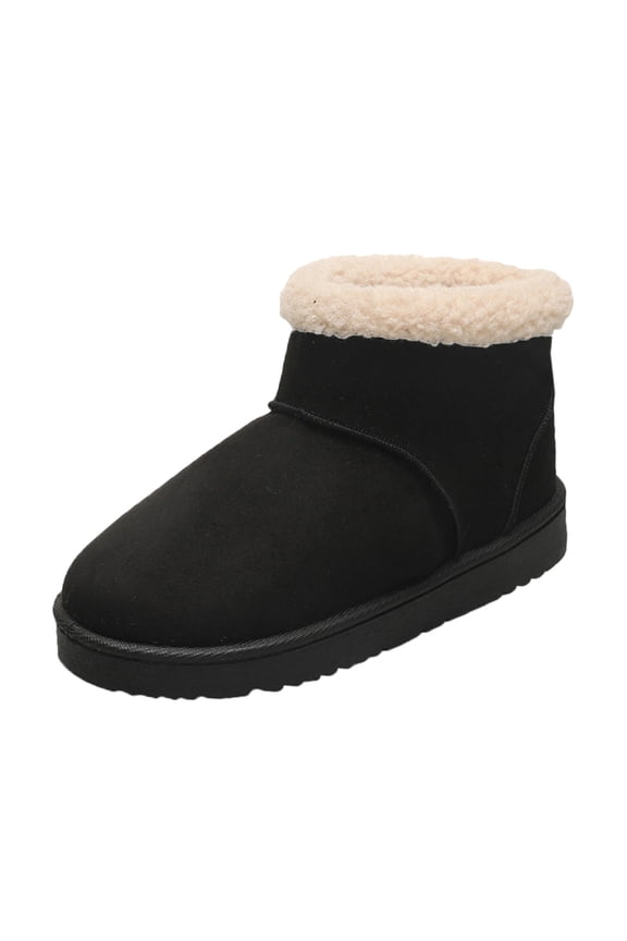 Mini Boots for Women Thickened Warm Large Size Fall And Winter Style Comfortable Height Enhancing Suede Thick-Soled Women's Ankle Boots Booties