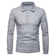 thumbnail image 1 of Fuwddey Regular Fit Shirts for Men Collared Shirts Men'S Long Sleeved Solid Color Button Up Collar Top, 1 of 8
