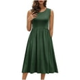thumbnail image 1 of Fsgntruao Summer Dresses for Women Casual Crew Neck Sleeveless Mid-Calf Dress Casual Loose Tunics Dress Beach Vacation Wear Fashion Outfits, 1 of 9