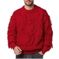 thumbnail image 1 of Fuwddey Sweater for Men Fall Soft Classic Pullover Top Men'S Solid Color Long Sleeved Round Neck Warm Pullover Knitted Sweater, 1 of 8