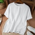 thumbnail image 1 of Fsgntruao T-Shirts for Men Solid Color Short Sleeve Crewneck Cotton Linen Breathable Casual Basic Tee Summer Everyday Wear, 1 of 4