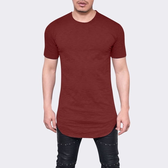 Fuwddey T-Shirts For Men Solid Color Short Sleeve Crewneck Slim Fit Breathable Casual Basic Tee Summer Everyday Wear