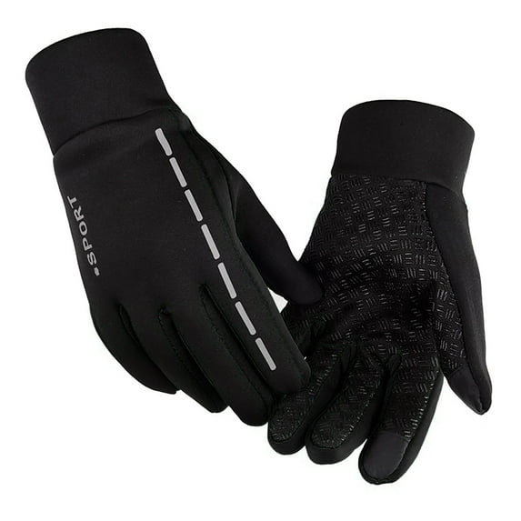 Fuwddey Winter Gloves for Men Women Reflective Zipper Gloves Thick Warm Waterproof Gloves Skiing Snow Glove Outdoor Work Windproof Thermal Gloves for for Running Driving Hiking